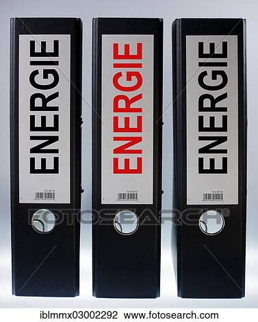 "Three ring binders labeled Energie, German for energy, symbolic image" View Large Photo Image Stock Image - "Three ring binders labeled Energie, German for energy, symbolic image". Fotosearch