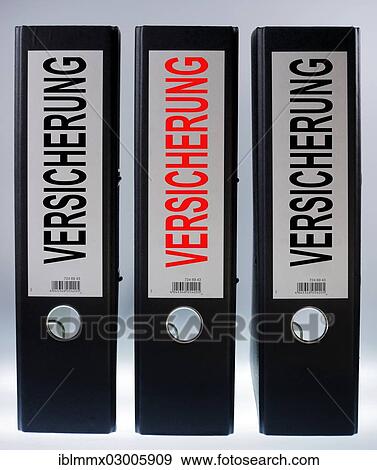 "Three ring binders labelled """"VERSICHERUNG"""", German for insurance" View Large Photo Image Stock Photo - "Three ring binders labelled """"VERSICHERUNG"""", German for insurance". Fotosearch