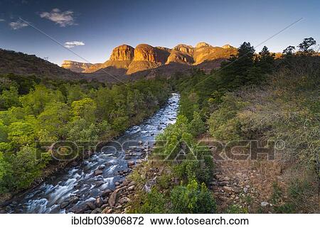 "Three Rondavels"""" rock formation, Blyde River, Blyde River Canyon, Panorama Route, Mpumalanga Province, South Africa, Africa" View Large Photo Image Stock Image - "Three Rondavels"""" rock formation, Blyde River, Blyde River Canyon, Panorama Route, Mpumalanga Province, South Africa, Africa". Fotosearch