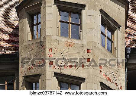 "Three sundials on the stair tower, old grammar school, 1589-99, now the community centre of St. James's Church, Rothenburg ob der Tauber, Middle Franconia, Bavaria, Germany, Europe" View Large Photo Image Stock Image - "Three sundials on the stair tower, old grammar school, 1589-99, now the community centre of St. James's Church, Rothenburg ob der Tauber, Middle Franconia, Bavaria, Germany, Europe". Fotosearch