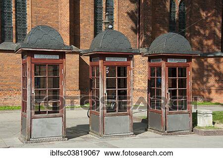 "Three telephone booths, Kaunas, Lithuania, Baltic States, Europe" View Large Photo Image Stock Photo - "Three telephone booths, Kaunas, Lithuania, Baltic States, Europe". Fotosearch