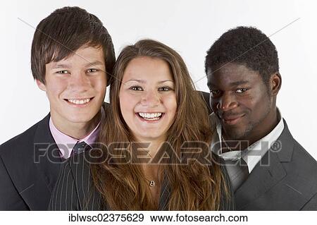 Three young people with different skin colors View Large Photo Image Stock Photo - Three young people with different skin colors. Fotosearch