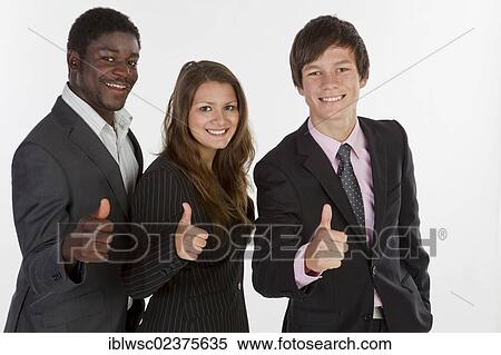 Three young people with different skin colors giving a thumbs up View Large Photo Image Stock Photography - Three young people with different skin colors giving a thumbs up. Fotosearch