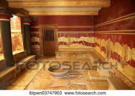 "Throne Room, palatial complex of Knossos, ancient city of Knossos, Crete, Greece, Europe" View Large Photo Image Stock Image - "Throne Room, palatial complex of Knossos, ancient city of Knossos, Crete, Greece, Europe". Fotosearch