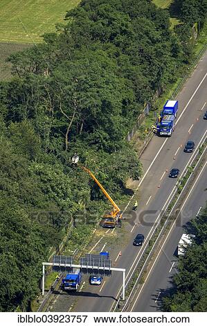 "THW, Federal Agency for Technical Relief, at work on the A43 motorway, aerial view, Recklinghausen, Ruhr Area, North Rhine-Westphalia, Germany, Europe" View Large Photo Image Stock Photo - "THW, Federal Agency for Technical Relief, at work on the A43 motorway, aerial view, Recklinghausen, Ruhr Area, North Rhine-Westphalia, Germany, Europe". Fotosearch