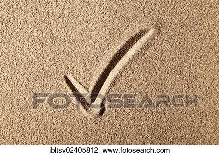 "Tick, drawn in sand" View Large Photo Image Stock Image - "Tick, drawn in sand". Fotosearch