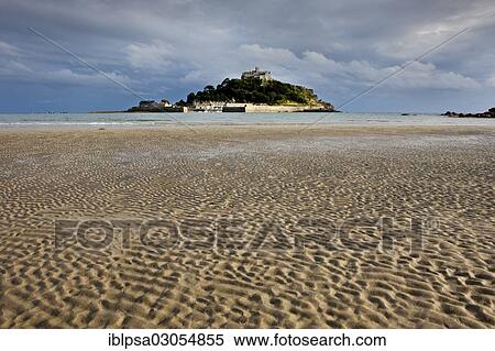 Stock Photography - "Tidal island of St Michael's Mount, Marazion, Cornwall, England, United Kingdom, Europe". Fotosearch