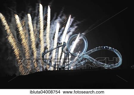 Picture - "Tiger and Turtle - Magic Mountain, walk-in sculpture by Heike Mutter and Ulrich Genth on the Heinrich Hildebrand Hohe, on the opening day, Duisburg, North Rhine-Westphalia, Germany, Europe". Fotosearch