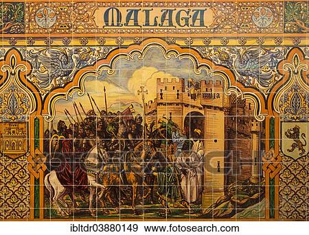 "Tile work displaying a historic scene at the Plaza de Espana, Seville, Seville province, Andalusia, Spain, Europe" View Large Photo Image Stock Photo - "Tile work displaying a historic scene at the Plaza de Espana, Seville, Seville province, Andalusia, Spain, Europe". Fotosearch