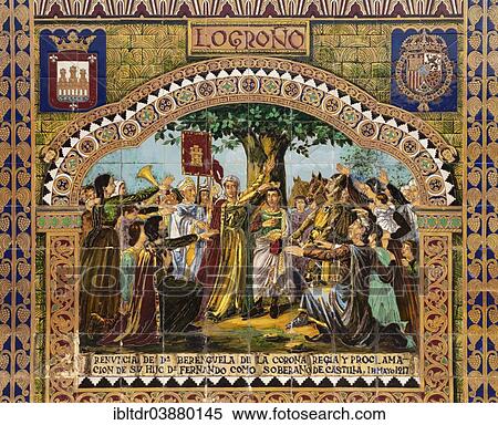 "Tile work displaying a historic scene at the Plaza de Espana, Seville, Seville province, Andalusia, Spain, Europe" View Large Photo Image Stock Photography - "Tile work displaying a historic scene at the Plaza de Espana, Seville, Seville province, Andalusia, Spain, Europe". Fotosearch