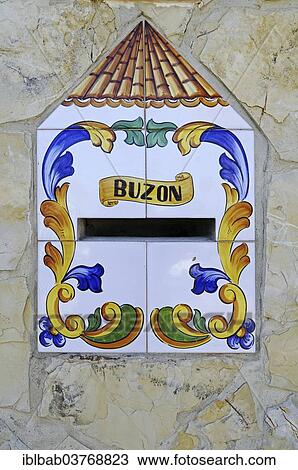 "Tiled mailbox labelled """"Buzon"""", Spanish for """"letter box"""", Valencia, Valencian Community, Spain, Europe" View Large Photo Image Stock Image - "Tiled mailbox labelled """"Buzon"""", Spanish for """"letter box"""", Valencia, Valencian Community, Spain, Europe". Fotosearch