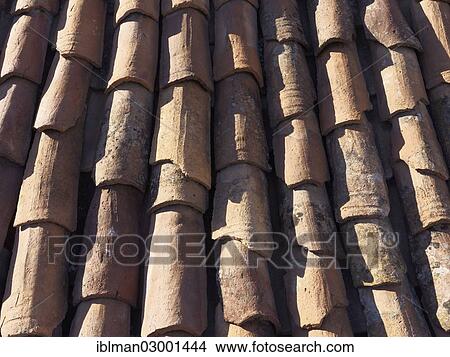 Picture - "Tiled roof, Vallehermoso, La Gomera, Vallehermoso, La Gomera, Canary Islands, Spain, Europe". Fotosearch