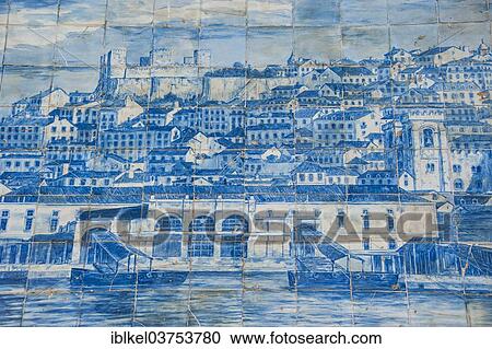 "Tiled wall mural depicting Alfama, Lisbon, Portugal, Europe" View Large Photo Image Stock Image - "Tiled wall mural depicting Alfama, Lisbon, Portugal, Europe". Fotosearch