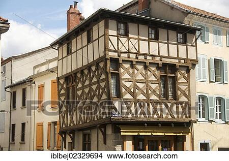 Picture - Timbered house. Ambert Puy-De-Dome Auvergne France. Fotosearch