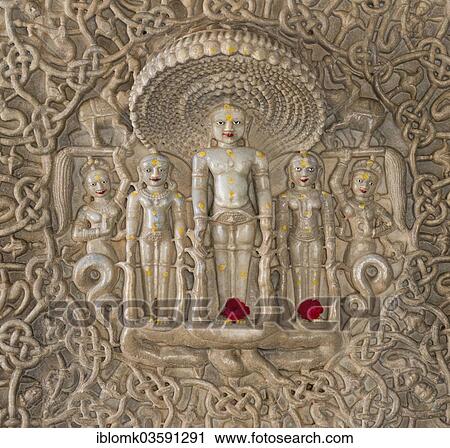 "Tirthankar Parshvanat in the medallion protected by the thousand-headed serpent God Dharanendra against a powerful storm, marble temple, Adinatha Temple, temple of the Jain religion, Ranakpur, Rajasthan, India, Asia" View Large Photo Image Stock Image - "Tirthankar Parshvanat in the medallion protected by the thousand-headed serpent God Dharanendra against a powerful storm, marble temple, Adinatha Temple, temple of the Jain religion, Ranakpur, Rajasthan, India, Asia". Fotosearch