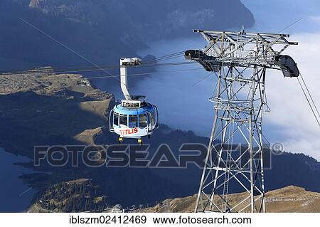 Titlis Rotair Cableway, Obwalden, Europe, Switzerland, Europe View Large Photo Image Stock Photo - Titlis Rotair Cableway, Obwalden, Europe, Switzerland, Europe. Fotosearch