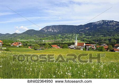 Stock Image - "Toerwang, Samerberg, Chiemgau region, Upper Bavaria, Bavaria, Germany, Europe, PublicGround, Europe". Fotosearch