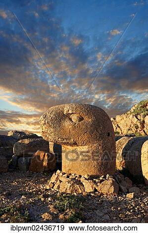 Stock Photo - "Tomb of Commagene King Antiochus 1 on top of Mount Nemrut, Turkey, Asia". Fotosearch