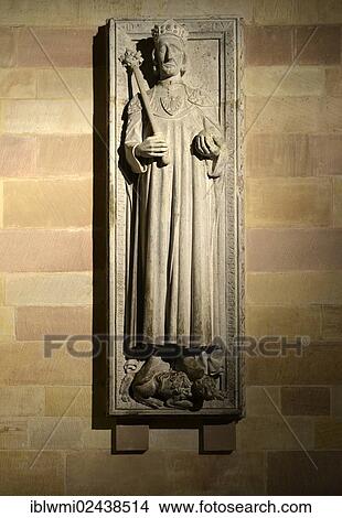 Picture - "Tomb slab of Rudolf von Habsburg, tomb of the Salian dynasty, crypt, largest Romanesque columned hall in Europe, Speyer Cathedral, the Imperial Cathedral, UNESCO World Heritage Site, Rhineland-Palatinate, Germany, Europe". Fotosearch