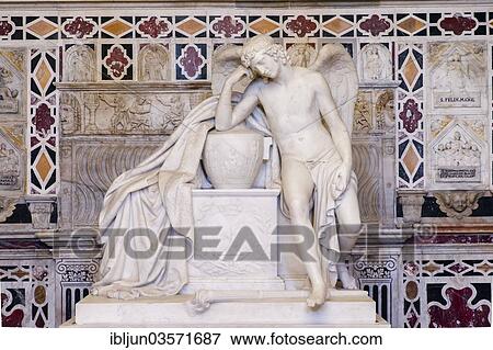 Stock Photo - "Tomb with an angel in the crypt of the Cathedral of Santa Maria di Castello, Cagliari, Sardinia, Italy, Europe". Fotosearch