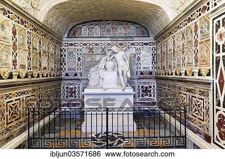 Stock Photograph - "Tomb with an angel in the crypt of the Cathedral of Santa Maria di Castello, Cagliari, Sardinia, Italy, Europe". Fotosearch