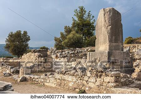 "Tomb with an inscribed stele, 5th cent. BC, longest Lycian inscription, ancient city of Xanthos, UNESCO World Heritage Site, near Fethiye, Antalya Province, Turkey, Asia" View Large Photo Image Picture - "Tomb with an inscribed stele, 5th cent. BC, longest Lycian inscription, ancient city of Xanthos, UNESCO World Heritage Site, near Fethiye, Antalya Province, Turkey, Asia". Fotosearch