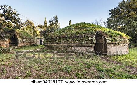 "Tomba, tumulus mounds, Etruscan Necropolis, necropolis Banditaccia, UNESCO World Heritage Site, Cerveteri, Rome, Lazio Province, Italy, Europe" View Large Photo Image Stock Photo - "Tomba, tumulus mounds, Etruscan Necropolis, necropolis Banditaccia, UNESCO World Heritage Site, Cerveteri, Rome, Lazio Province, Italy, Europe". Fotosearch