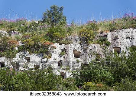 "Tombs, Necropolis of Pantalica, Anapo Canyon, Sicily, Italy, Europe" View Large Photo Image Stock Image - "Tombs, Necropolis of Pantalica, Anapo Canyon, Sicily, Italy, Europe". Fotosearch