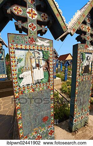 "Tombstones in The Merry Cemetery, Cimitirul Vesel, Maramares, Northern Transylvania, Romania, Europe" View Large Photo Image Stock Image - "Tombstones in The Merry Cemetery, Cimitirul Vesel, Maramares, Northern Transylvania, Romania, Europe". Fotosearch