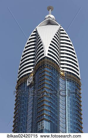 Top of a skyscraper, Rose Rayhaan Hotel, Sheikh Zayed Road, Dubai, United Arab Emirates, Middle East, Asia View Large Photo Image Stock Photography - Top of a skyscraper, Rose Rayhaan Hotel, Sheikh Zayed Road, Dubai, United Arab Emirates, Middle East, Asia. Fotosearch