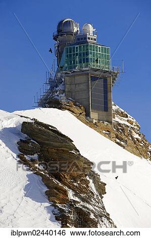 Stock Photograph - "Top of Europe Sphinx observatory, Jungfraujoch plateau, Swiss Alps, Switzerland, Europe". Fotosearch