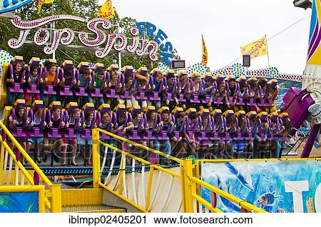 Stock Image - "Top Spin, Oktoberfest, Munich, Bavaria, Germany, Europe". Fotosearch