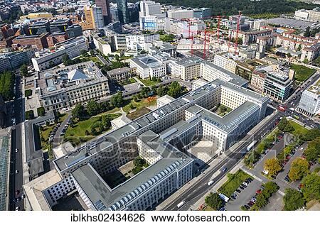 "Top view of the centre of Berlin with the Federal Ministry of Finance at front, the Bundesrat building and Potsdamer Platz at back, Berlin, Germany, Europe" View Large Photo Image Stock Photograph - "Top view of the centre of Berlin with the Federal Ministry of Finance at front, the Bundesrat building and Potsdamer Platz at back, Berlin, Germany, Europe". Fotosearch