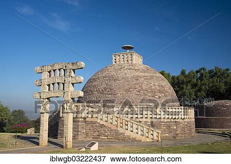 "Toran or sacred gateway with stone reliefs at the Buddhist stupa, Stupa No. 1, a large stupa from 2nd century BC, UNESCO World Cultural Heritage Site, Sanchi, Madhya Pradesh, India, Asia" View Large Photo Image Stock Photo - "Toran or sacred gateway with stone reliefs at the Buddhist stupa, Stupa No. 1, a large stupa from 2nd century BC, UNESCO World Cultural Heritage Site, Sanchi, Madhya Pradesh, India, Asia". Fotosearch
