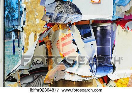 "Torn posters on an old billboard, Grevenbroich, North Rhine-Westphalia, Germany, Europe" View Large Photo Image Stock Photo - "Torn posters on an old billboard, Grevenbroich, North Rhine-Westphalia, Germany, Europe". Fotosearch