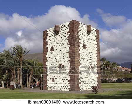 Stock Image - "Torre del Conde tower, San Sebastian, La Gomera, San Sebastian, La Gomera, Canary Islands, Spain, Europe". Fotosearch