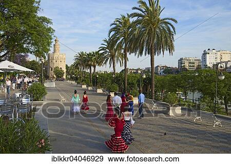 Stock Photo - "Torre del Oro on the waterfront of the Rio Guadalquivir, Seville, Andalucia, Spain, Europe". Fotosearch