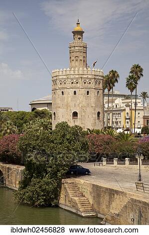 "Torre del Oro tower beside the Guadalquivir River, Seville, Andalusia, Spain, Europe, PublicGround, Europe" View Large Photo Image Stock Photo - "Torre del Oro tower beside the Guadalquivir River, Seville, Andalusia, Spain, Europe, PublicGround, Europe". Fotosearch