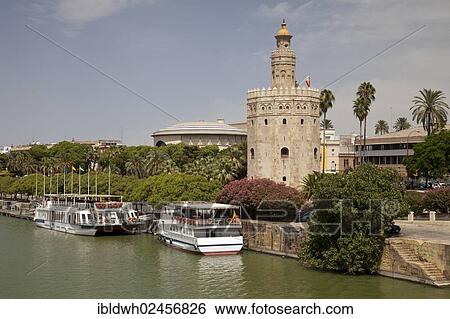 "Torre del Oro tower beside the Guadalquivir River, Seville, Andalusia, Spain, Europe, PublicGround, Europe" View Large Photo Image Stock Photograph - "Torre del Oro tower beside the Guadalquivir River, Seville, Andalusia, Spain, Europe, PublicGround, Europe". Fotosearch