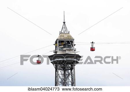 "Torre Jaume I, harbour cable car, built in 1931, Barcelona, ​​Spain" View Large Photo Image Stock Image - "Torre Jaume I, harbour cable car, built in 1931, Barcelona, ​​Spain". Fotosearch
