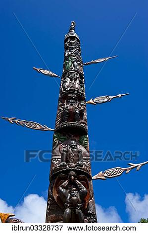 "Totem pole, traditional wood carving, Noumea, Melanesia, New Caledonia, France, Oceania" View Large Photo Image Stock Photo - "Totem pole, traditional wood carving, Noumea, Melanesia, New Caledonia, France, Oceania". Fotosearch