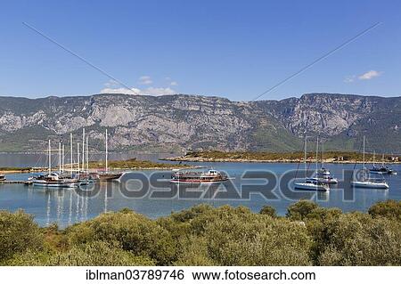 "Tour boats at Sedir Island, Marmaris, Gulf of Gokova, Aegean, Mugla Province, Turkey, Asia" View Large Photo Image Stock Photograph - "Tour boats at Sedir Island, Marmaris, Gulf of Gokova, Aegean, Mugla Province, Turkey, Asia". Fotosearch