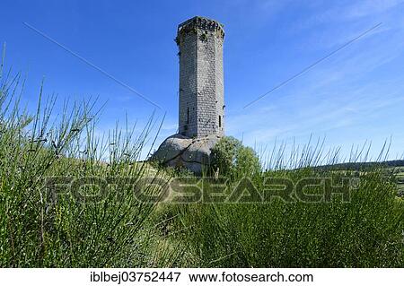 Stock Photo - "Tour de la Clauze tower, Saugues, Haute-Loire department, Auvergne, France, Europe". Fotosearch