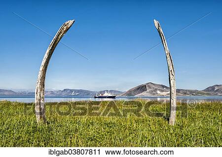 "Tourist boat anchored off Yttygran Island, Whale Bone Alley, Chukotka, Russia, Europe" View Large Photo Image Stock Image - "Tourist boat anchored off Yttygran Island, Whale Bone Alley, Chukotka, Russia, Europe". Fotosearch