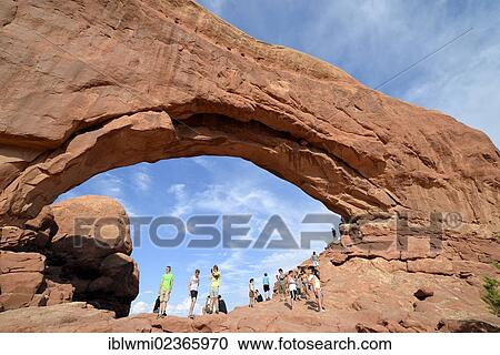 "Tourists at the North Window rock Formation, Windows Section, Arches National Park, Moab, Utah, United States of America, USA" View Large Photo Image Stock Image - "Tourists at the North Window rock Formation, Windows Section, Arches National Park, Moab, Utah, United States of America, USA". Fotosearch