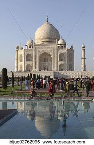 "Tourists in front of the Taj Mahal, Agra, Uttar Pradesh, India, Asia" View Large Photo Image Stock Photography - "Tourists in front of the Taj Mahal, Agra, Uttar Pradesh, India, Asia". Fotosearch