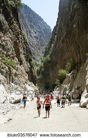 Stock Photo - "Tourists in the Saklikent Gorge, Saklikent, Mugla Province, Aegean region, Turkey, Asia". Fotosearch