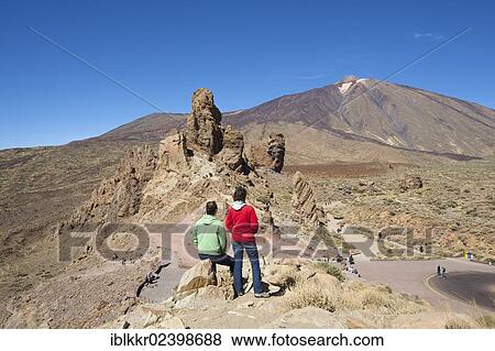 "Tourists, Los Roques in Parque Nacional del Teide, Tenerife, Canary Islands, Spain, Europe" View Large Photo Image Stock Photo - "Tourists, Los Roques in Parque Nacional del Teide, Tenerife, Canary Islands, Spain, Europe". Fotosearch