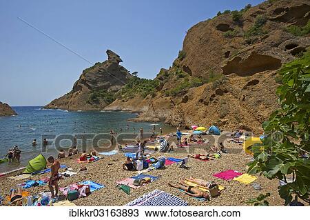 "Tourists on the beach, Calanque de Figuerolles, La Ciotat, Departement Bouches-du-Rhone, Region Provence-Alpes-Cote d? ÇÖAzur d? ÇÖAzur, France, Europe" View Large Photo Image Stock Image - "Tourists on the beach, Calanque de Figuerolles, La Ciotat, Departement Bouches-du-Rhone, Region Provence-Alpes-Cote d? ÇÖAzur d? ÇÖAzur, France, Europe". Fotosearch