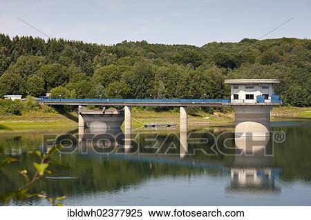 "Tower for water withdrawal, Grosse Dhuenntalsperre dam, a drinking water reservoir, Odenthal, Bergisches Land region, North Rhine-Westphalia, Germany, Europe, PublicGround, Europe" View Large Photo Image Stock Photography - "Tower for water withdrawal, Grosse Dhuenntalsperre dam, a drinking water reservoir, Odenthal, Bergisches Land region, North Rhine-Westphalia, Germany, Europe, PublicGround, Europe". Fotosearch